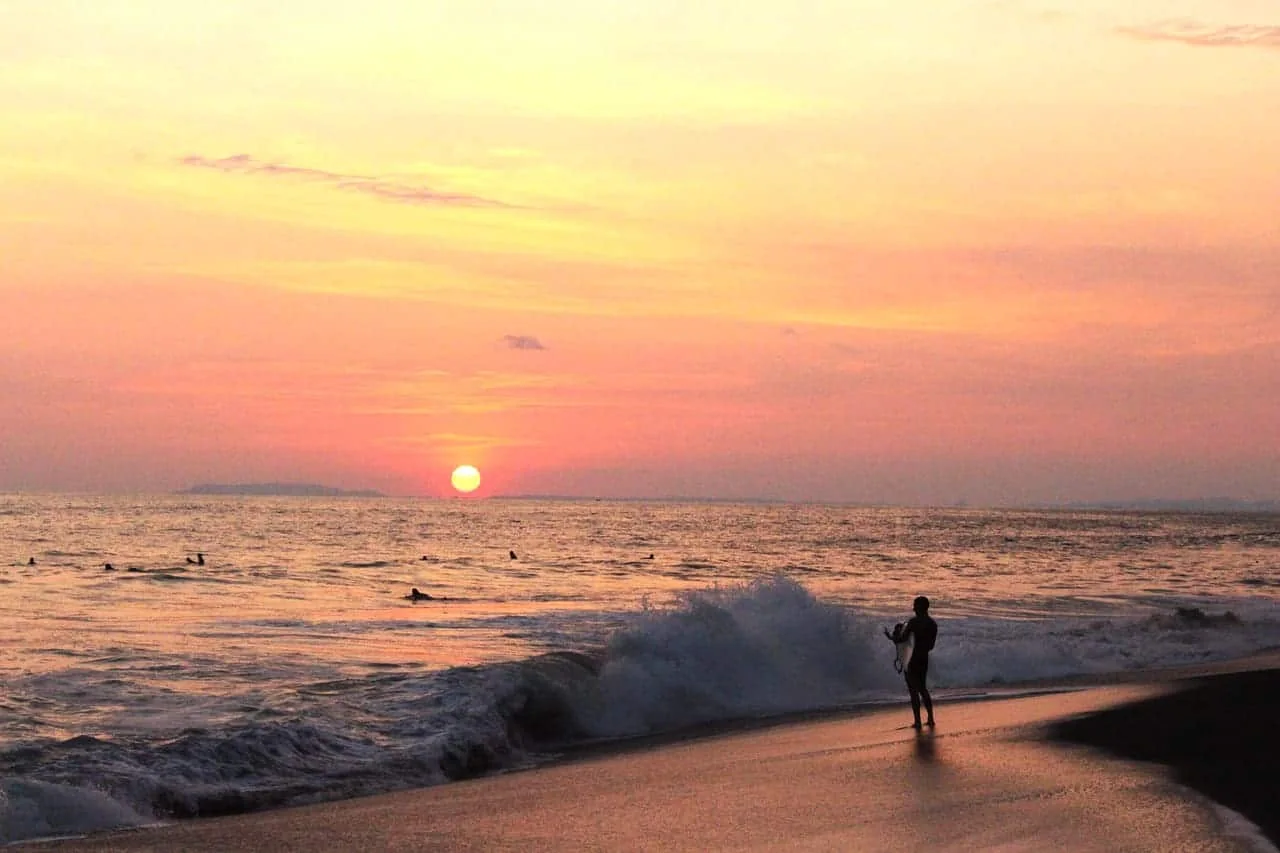Sunset over a Costa Rica Pacific beach